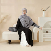 Palestinian Keffiyeh-Inspired Abaya with Matching Crossbody Bag (AB131)